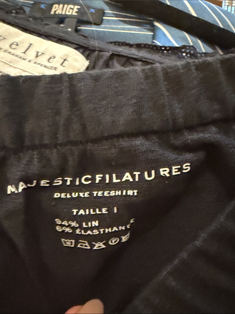 NWT Majestic Filatures pull on Size 1 =XS Linen Blend Black Pull-On Pants - Picture 3 of 3